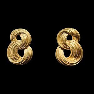 Chunky Gold Tone Infinity Loop Pierced Earrings (4729)